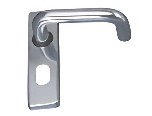 Aluminium lever handle, round plate, double concealed fixing