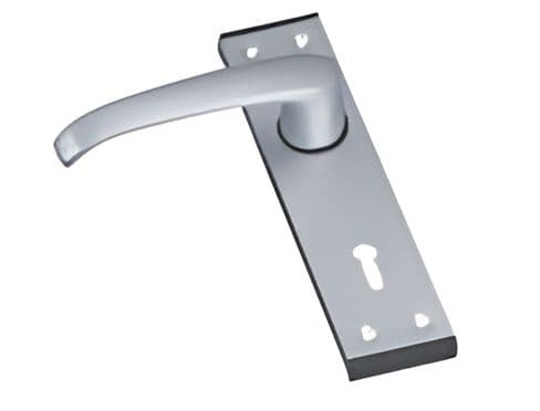 Aluminium lever handle on channel plate, 100mm and 150mm