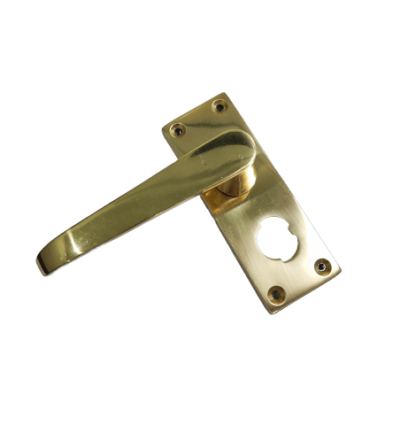 100mm Jorge plain brass lever handle pair