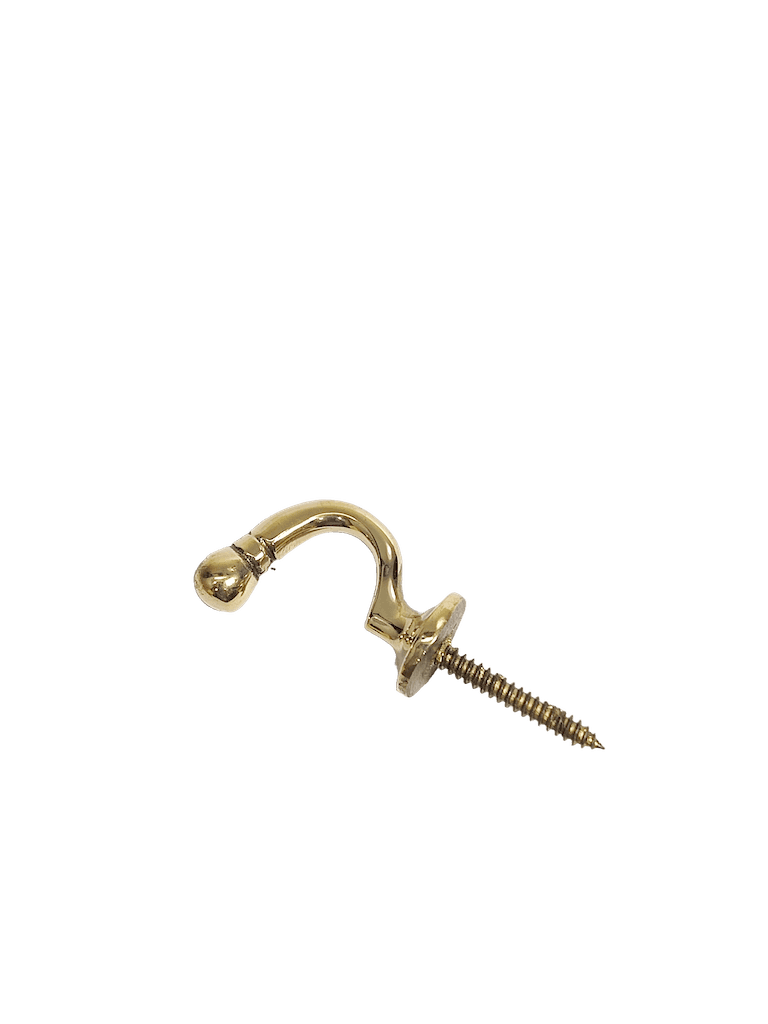 Brass screw hook for direct fixing
