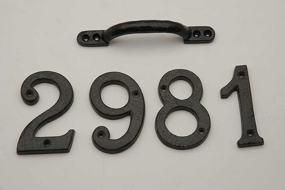 Metal house numbers for door and gate signage