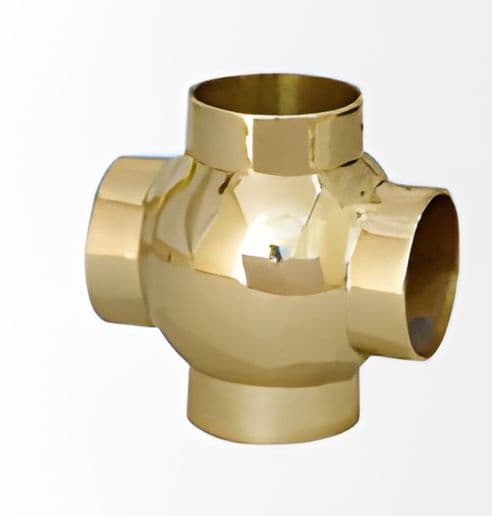 Four-face ball joint railing connector in brass