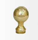 Decorative brass ball top for railing posts