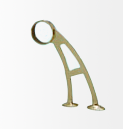 Tilted brass A-bracket railing fitting