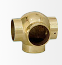 Brass railing ball fitting