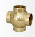 Four-face ball joint railing connector in brass